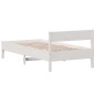 vidaXL Estructura de cama con cabecero madera de pino blanco 100x200cm