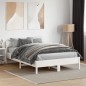 vidaXL Estructura de cama con cabecero madera pino blanco 135x190 cm vidaXL Estructura de cama con cabecero madera pino blanco 135x190 cm