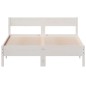 vidaXL Estructura de cama con cabecero madera pino blanco 135x190 cm vidaXL Estructura de cama con cabecero madera pino blanco 135x190 cm