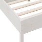 vidaXL Estructura de cama con cabecero madera pino blanco 135x190 cm vidaXL Estructura de cama con cabecero madera pino blanco 135x190 cm