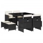 vidaXL Set de comedor de jardín 9 pzas y cojines ratán sintético negro vidaXL Set de comedor de jardín 9 pzas y cojines ratán sintético negro