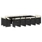 vidaXL Set comedor de jardín con cojines 15 pzas ratán sintético negro vidaXL Set comedor de jardín con cojines 15 pzas ratán sintético negro