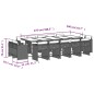 vidaXL Set comedor de jardín con cojines 15 pzas ratán sintético negro vidaXL Set comedor de jardín con cojines 15 pzas ratán sintético negro
