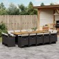 vidaXL Set comedor de jardín con cojines 15 pzas ratán sintético negro vidaXL Set comedor de jardín con cojines 15 pzas ratán sintético negro
