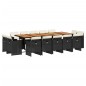 vidaXL Set comedor de jardín con cojines 15 pzas ratán sintético negro vidaXL Set comedor de jardín con cojines 15 pzas ratán sintético negro
