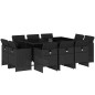vidaXL Set de comedor jardín 11 pzas con cojines ratán sintético negro vidaXL Set de comedor jardín 11 pzas con cojines ratán sintético negro