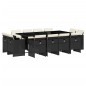 vidaXL Set comedor de jardín con cojines 13 pzas ratán sintético negro vidaXL Set comedor de jardín con cojines 13 pzas ratán sintético negro