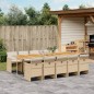 vidaXL Set comedor de jardín 11 pzas con cojines ratán sintético beige