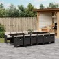 vidaXL Set comedor de jardín con cojines 13 pzas ratán sintético negro vidaXL Set comedor de jardín con cojines 13 pzas ratán sintético negro
