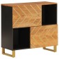 vidaXL Mueble auxiliar madera maciza mango marrón/negro 80x33,5x75 cm