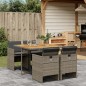 vidaXL Set comedor de jardín 5 piezas con cojines ratán sintético gris vidaXL Set comedor de jardín 5 piezas con cojines ratán sintético gris