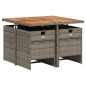 vidaXL Set comedor de jardín 5 piezas con cojines ratán sintético gris vidaXL Set comedor de jardín 5 piezas con cojines ratán sintético gris
