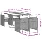 vidaXL Set comedor de jardín 5 piezas con cojines ratán sintético gris vidaXL Set comedor de jardín 5 piezas con cojines ratán sintético gris