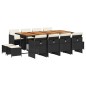 vidaXL Set comedor de jardín con cojines 13 pzas ratán sintético negro vidaXL Set comedor de jardín con cojines 13 pzas ratán sintético negro