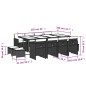vidaXL Set comedor de jardín con cojines 13 pzas ratán sintético negro vidaXL Set comedor de jardín con cojines 13 pzas ratán sintético negro