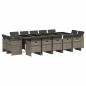 vidaXL Set comedor de jardín con cojines 15 pzas ratán sintético gris vidaXL Set comedor de jardín con cojines 15 pzas ratán sintético gris
