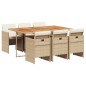 vidaXL Set comedor de jardín 7 pzas con cojines ratán sintético beige vidaXL Set comedor de jardín 7 pzas con cojines ratán sintético beige