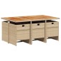 vidaXL Set comedor de jardín 7 pzas con cojines ratán sintético beige vidaXL Set comedor de jardín 7 pzas con cojines ratán sintético beige