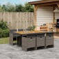 vidaXL Set comedor jardín 7 pzas y cojines ratán sintético gris vidaXL Set comedor jardín 7 pzas y cojines ratán sintético gris