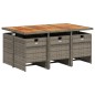 vidaXL Set comedor jardín 7 pzas y cojines ratán sintético gris vidaXL Set comedor jardín 7 pzas y cojines ratán sintético gris