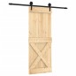 vidaXL Puerta corredera con herrajes madera maciza de pino 80x210 cm vidaXL Puerta corredera con herrajes madera maciza de pino 80x210 cm