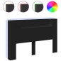 vidaXL Cabecero de cama con luz LED negro 160x16,5x103,5 cm vidaXL Cabecero de cama con luz LED negro 160x16,5x103,5 cm
