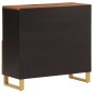 vidaXL Mueble auxiliar madera maciza mango marrón/negro 80x33,5x75 cm