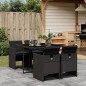 vidaXL Set de muebles jardín 5 pzas con cojines ratán sintético negro vidaXL Set de muebles jardín 5 pzas con cojines ratán sintético negro