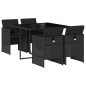 vidaXL Set de muebles jardín 5 pzas con cojines ratán sintético negro vidaXL Set de muebles jardín 5 pzas con cojines ratán sintético negro