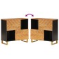 vidaXL Mueble auxiliar madera maciza mango marrón/negro 80x33,5x75 cm
