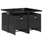 vidaXL Set de muebles jardín 5 pzas con cojines ratán sintético negro vidaXL Set de muebles jardín 5 pzas con cojines ratán sintético negro