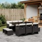vidaXL Set de comedor jardín 11 pzas con cojines ratán sintético negro vidaXL Set de comedor jardín 11 pzas con cojines ratán sintético negro