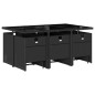 vidaXL Set de comedor jardín 11 pzas con cojines ratán sintético negro vidaXL Set de comedor jardín 11 pzas con cojines ratán sintético negro