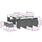 vidaXL Set de comedor jardín 11 pzas con cojines ratán sintético negro vidaXL Set de comedor jardín 11 pzas con cojines ratán sintético negro