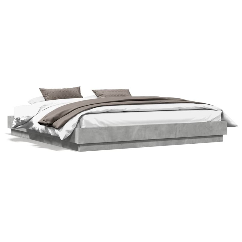 vidaXL Estructura de cama madera de ingeniería gris hormigón 180x200cm vidaXL Estructura de cama madera de ingeniería gris hormigón 180x200cm
