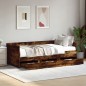 vidaXL Tumbona con cajones madera ingeniería roble ahumado 90x190 cm