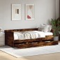 vidaXL Tumbona con cajones madera ingeniería roble ahumado 100x200 cm vidaXL Tumbona con cajones madera ingeniería roble ahumado 100x200 cm