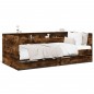 vidaXL Tumbona con cajones madera ingeniería roble ahumado 90x190 cm