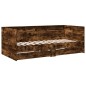 vidaXL Tumbona con cajones madera ingeniería roble ahumado 90x190 cm