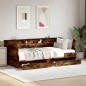 vidaXL Tumbona con cajones madera ingeniería roble ahumado 90x190 cm