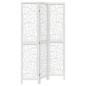 vidaXL Biombo separador de 3 paneles madera maciza Paulownia blanco vidaXL Biombo separador de 3 paneles madera maciza Paulownia blanco