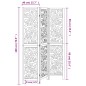 vidaXL Biombo separador de 3 paneles madera maciza Paulownia blanco vidaXL Biombo separador de 3 paneles madera maciza Paulownia blanco