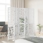 vidaXL Biombo separador de 5 paneles madera maciza Paulownia blanco vidaXL Biombo separador de 5 paneles madera maciza Paulownia blanco