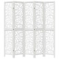vidaXL Biombo separador de 5 paneles madera maciza Paulownia blanco vidaXL Biombo separador de 5 paneles madera maciza Paulownia blanco
