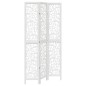 vidaXL Biombo separador de 3 paneles madera maciza Paulownia blanco vidaXL Biombo separador de 3 paneles madera maciza Paulownia blanco
