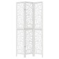 vidaXL Biombo separador de 3 paneles madera maciza Paulownia blanco vidaXL Biombo separador de 3 paneles madera maciza Paulownia blanco