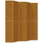 vidaXL Biombo separador de 5 paneles madera maciza paulownia marrón vidaXL Biombo separador de 5 paneles madera maciza paulownia marrón