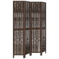 vidaXL Biombo separador de 4 paneles madera paulownia marrón oscuro vidaXL Biombo separador de 4 paneles madera paulownia marrón oscuro
