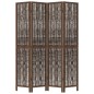 vidaXL Biombo separador de 4 paneles madera paulownia marrón oscuro vidaXL Biombo separador de 4 paneles madera paulownia marrón oscuro