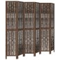 vidaXL Biombo separador de 6 paneles madera paulownia marrón oscuro vidaXL Biombo separador de 6 paneles madera paulownia marrón oscuro
